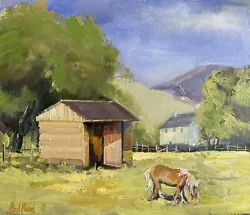Buy Original Oil Painting- Horse Grazing Under Mam Tor • 20£