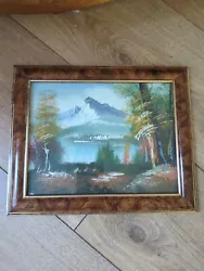 Buy Stunning Snowy Mountain And Lake Painting - Framed Artwork 26cm X 21cm  • 20£
