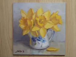 Buy Original Artwork Oil Painting, Still Life, Flowers, Daffodils. • 25£