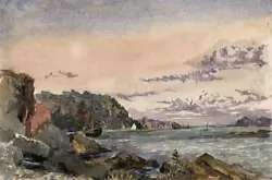 Buy Antique Watercolour Painting - Beaumaris - Bangor Wales - 19th Century • 70£