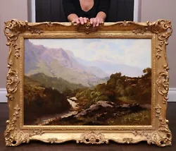 Buy 19th Century Oil Painting Antique Victorian Landscape Welsh Mountain Snowdonia • 5,950£