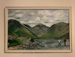 Buy Beautiful Painting Of A Mountain Lake Fishing Scene Signed C L 74 • 35£