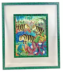 Buy Original Painting By Haitian Artist Gerome Polycarpe Trio Of Tigers - Signed • 200£