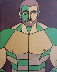 Buy Gay Interest LGBT Gays Original Oil Painting Muscle Male Oxana Diaz 11  X 14  • 186.38£