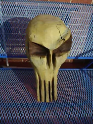 Buy Lg. Chain Saw Wood Art (the Punisher Skull) Hand Carved Wooden Sculpture Statue • 163.33£