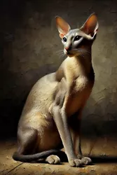 Buy Oriental Shorthair Cat Miniature Print From Oil Painting 4x6 Inch Unframed • 3.49£