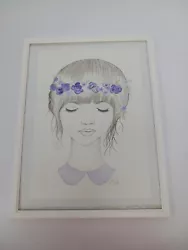 Buy Flower Crown Girl Signed N Coal 2018 Original Watercolour Painting I19 P616 • 6.95£