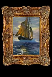 Buy Framed Original Oil Painting On Canvas Seascape Signed & Listed By Artist Kayvon • 7.50£