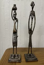 Buy 2 Vintage African Elongated Bronze Sculptures • 39£