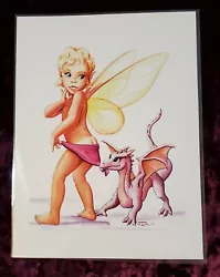 Buy Baby Dragon And Fairy 2004 Signed Print By Artist JEK • 18.64£