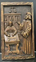 Buy Vintage Carved Wood Relief Plaque Shakespeare Art Wooden Carving Hanging Decor • 19.99£