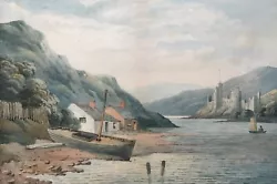 Buy English School Original Antique Watercolour Painting Ludlow Castle & Riverside • 23£