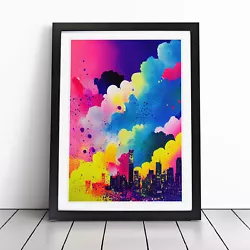 Buy Paint Splashed City Skyline No.4 Abstract Wall Art Print Framed Picture Poster • 22.95£