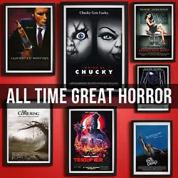 Buy All Time Great Horror Movie Posters Classic Retro Poster Gift 80s 90s Wall Art • 6.99£