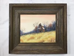 Buy Original Oil Painting Old Barn In Autumn Field By Noel Elliott Aged Wood Frame • 167.11£