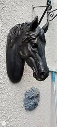 Buy Wall Mounted Horse Stallion Head Sculpture Bust. Resin - Bronze Effect.. • 40£