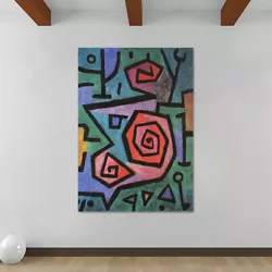 Buy Heroic Roses - Abstract Art By Paul Klee - Canvas Rolled Wall Art Print • 18.19£
