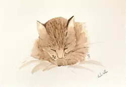 Buy New Original Signed Watercolour Painting - Ginger Cat Painting - UK Artist • 22£