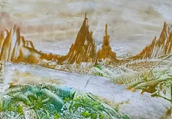 Buy Original A6 Size Painting By Mary King - Encaustic Wax Art - Desert Scene • 16.31£