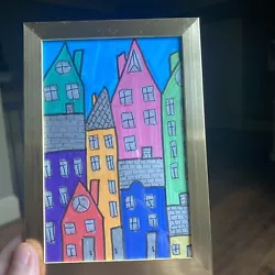 Buy Houses,city,abstract,4/6,painting On Paper,framed • 15.52£