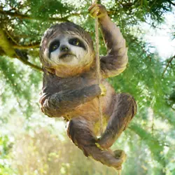 Buy Sloth Garden Ornaments Outdoor Rope Hanging Tree Mounted Animal Sculpture Decor  • 24.99£