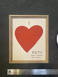 Buy David Shrigley - Canvas On Board Framed Picture Art Print Heart Love Pets People • 23.95£