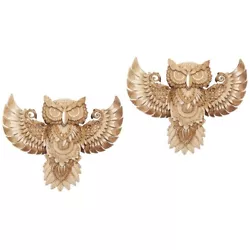 Buy  2 Pack Wooden Owl Wall Decoration Bird Silhouette Sculpture Art • 38.38£