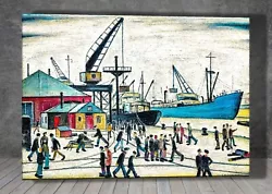 Buy L. S. Lowry Cranes And Ships , Glasgow Docks PAINTING ART PRINT POSTER 1592 • 12.98£