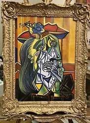 Buy OLD MASTER PICASSO  CANVAS Panel OIL PAINTING 20th CENTURY GOLD GILT FRAME • 1,950£