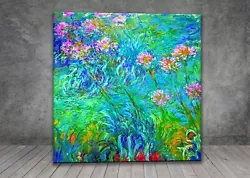 Buy Claude Monet Agapanthus Flowers CANVAS PAINTING ART PRINT WALL 1668 • 6.36£