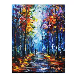 Buy Rainbow Forest Trail Couple Abstract Painting Wall Art Poster Print • 11.99£