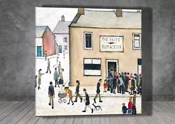 Buy L. S. Lowry The Elite Fish And Chip Shop CANVAS PAINTING ART PRINT POSTER 1871 • 14.81£
