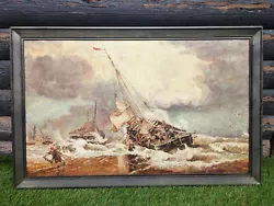 Buy Edward William Cooke After Old Oil Painting Beaching A Pink In Heavy Weather • 598£