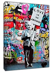 Buy Banksy Love Is The Answer  Paint Picture Print On Framed Canvas Wall Art • 54.99£