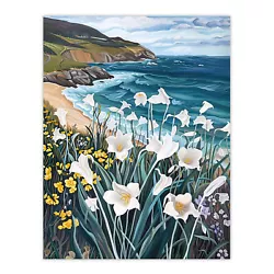 Buy Aberdaron Coastal Wales Daffodils Hills Painting Wall Art Poster Print • 15.99£