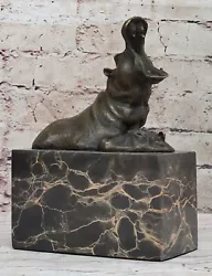 Buy Vintage Handmade Solid Bronze Casting Copper Lovely Mini Hippo Statue Decor • 241.37£