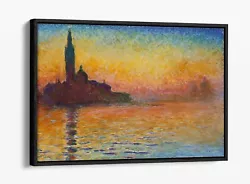 Buy Claude Monet, San Giorgio Maggiore At Dusk -float Effect Canvas Wall Art Print • 29.99£