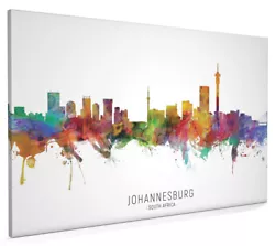 Buy Johannesburg Skyline, Poster, Canvas Or Framed Print, Watercolour Painting 8896 • 14.99£