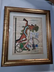 Buy 🌟Vintage Framed Egyptian Papyrus Hand Painted Art - King Ramesses II - Signed🌟 • 45£