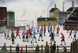 Buy Lowry Football Match Framed Canvas Art Picture Oil Painting Print 30 X20 18mm • 23.23£