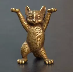 Buy Brass Cat Animal Statue Small Sculpture Tabletop Figurine Home Decor Gifts • 17.84£