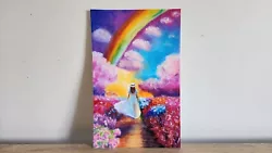 Buy Oil Pastel  Rainbow Woman Art On Paper - Floral Artwork Dreamy Oil Pastel Art • 20£