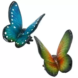 Buy Green / Blue Wall Mount Butterflies Resin Shed Sculpture Statue House Garden • 16.10£