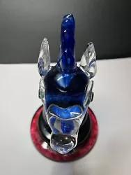 Buy Crystal Horse Head Art Glass Chess Piece  Studio Hand Made Signed Paperweight • 251.14£