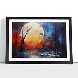 Buy Moon Abstract No.2 Framed Wall Art Poster Canvas Print Picture Home Painting • 16.95£