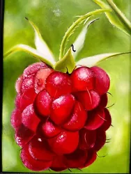 Buy Raspberry Fruit Red Original Oil Painting-Luxury Framed Art Realistic Artwork • 445£