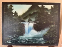 Buy Blue Ridge Falls Painting Bob Ross Classic Scenic Painting Signed NELL 18x24 • 16.33£