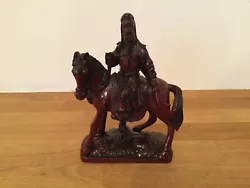 Buy Vtg Styled Red Resin Chinese/Mongolian Warrior On Horse Back Figure • 25£