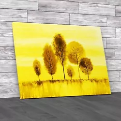 Buy Abstract Colourful Trees Paint Effect Yellow Canvas Print Large Picture Wall Art • 27.95£