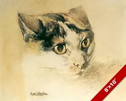 Buy Realistic Cat With Lowered Ears Louis Wain Painting Cat Art Real Canvas Print • 11.19£